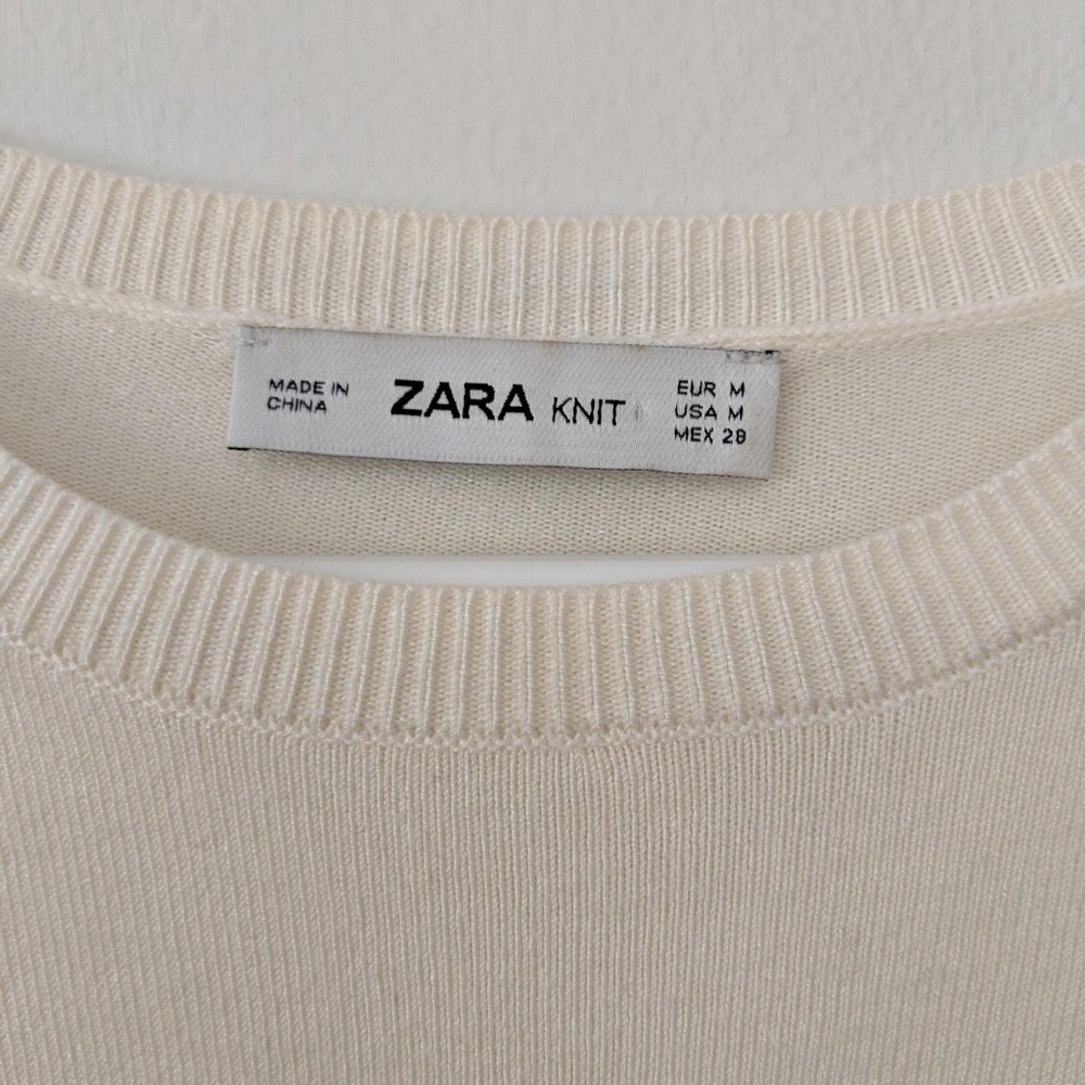Zara Ruffle Cuff Cream Sweater - Picture 2 of 5